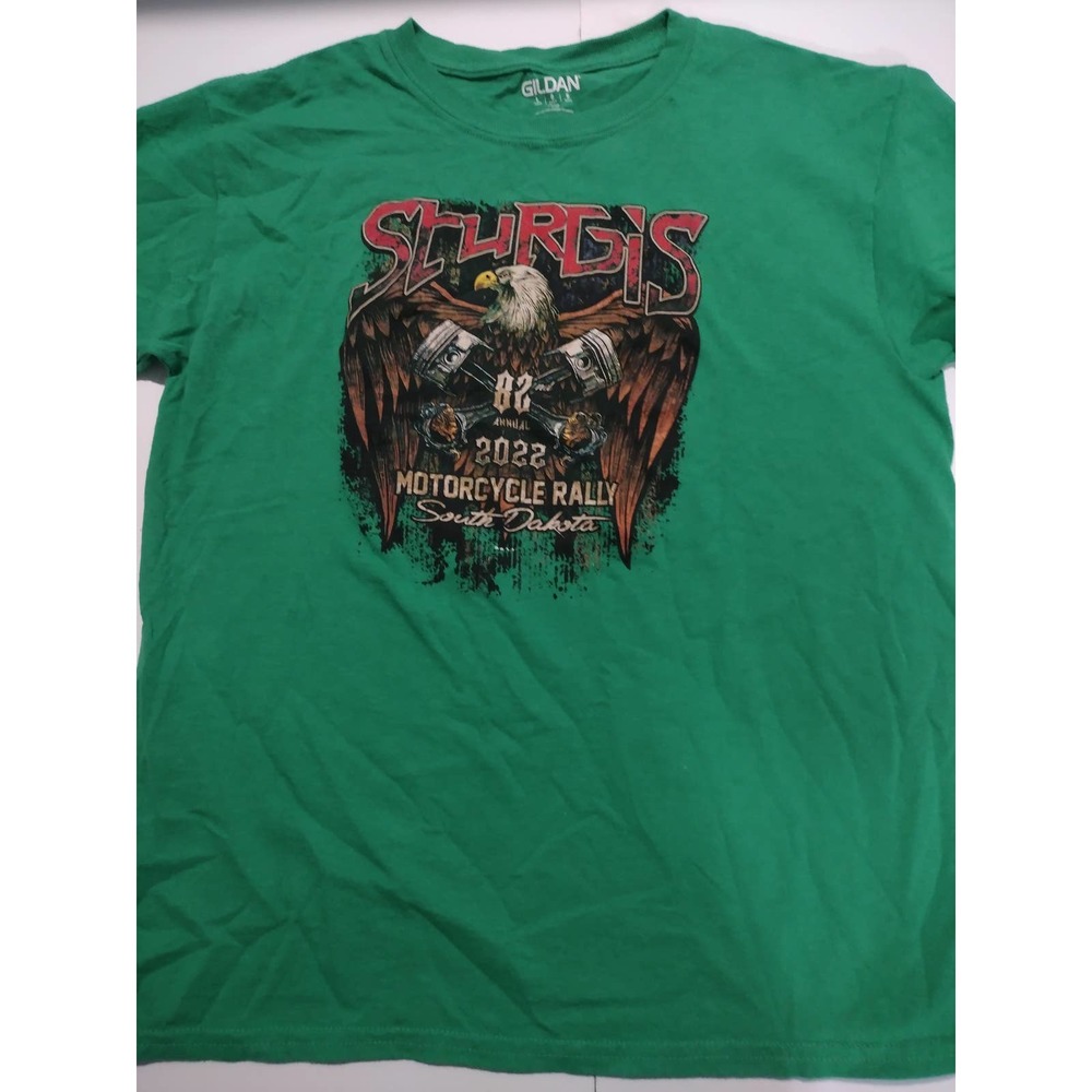 2022 Sturgis Motorcycle South Dakota Gildan Youth Size L Green